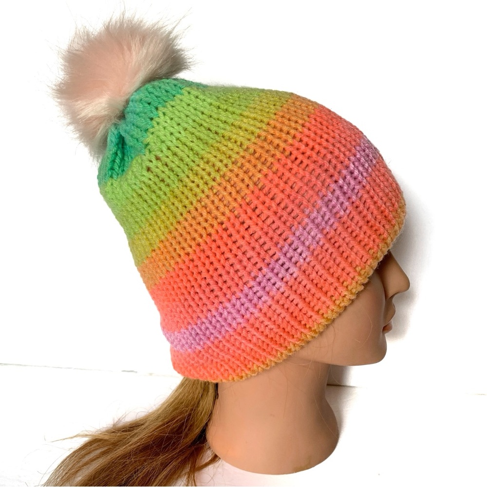 Rainbow Toque Adult Unisex Reversible Winter Hat